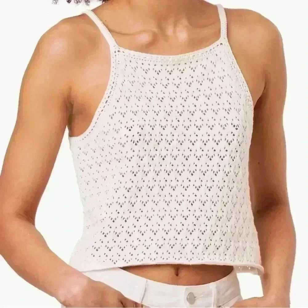 French Connection white Crochet Sleeveless Top women’s xs
